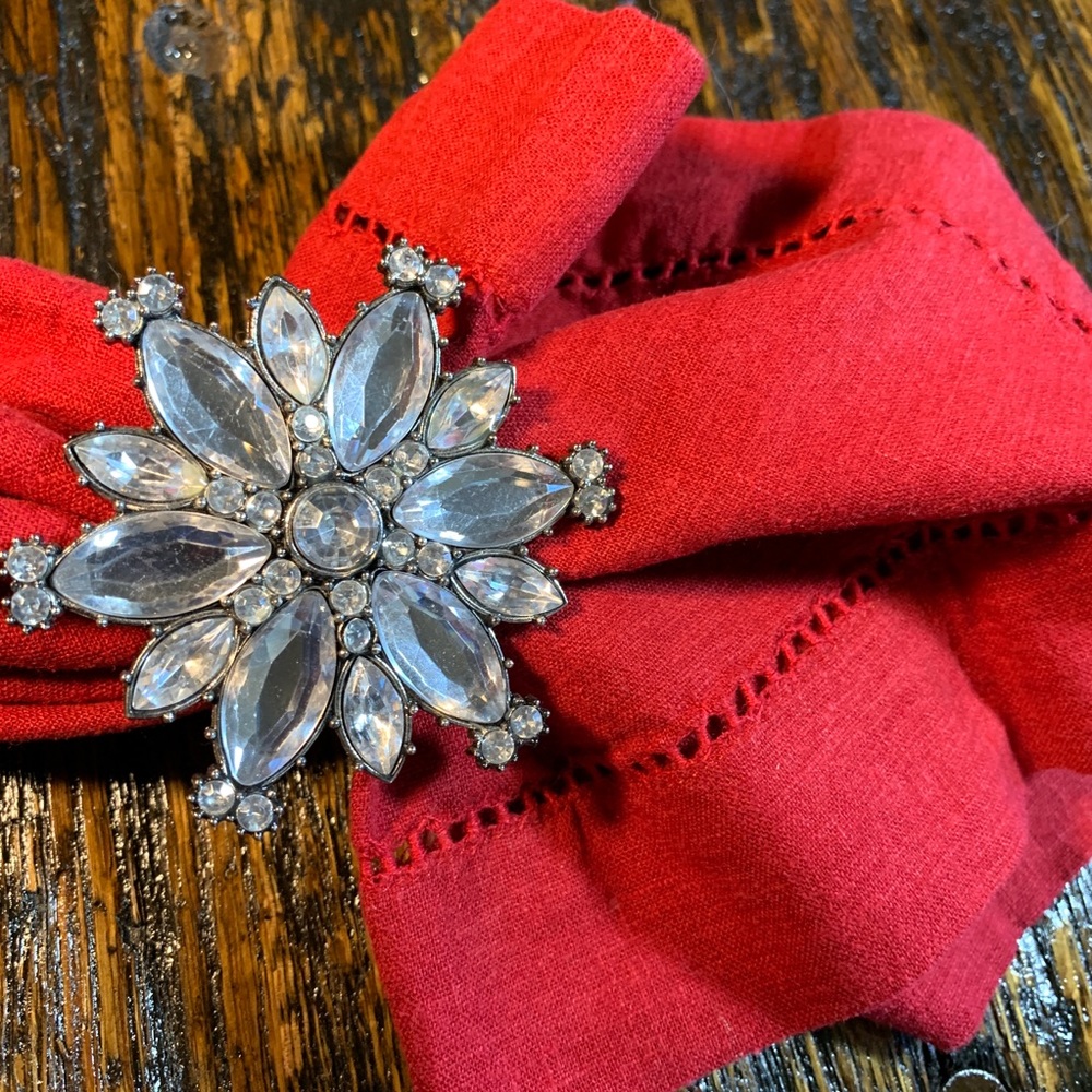 9 Red Classy Table Napkins Christmas Holiday